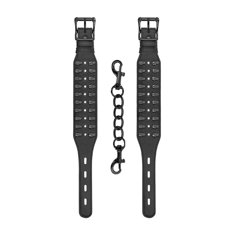 Esposas Cómodas Ajustables Principiantes Bdsm Sadomasoquismo Brazalete Esposas Tobillo Cuero Calaveras Unisex Ouch!