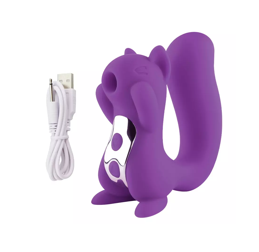 Vibrador Succionador Estimulador de Clitoris Recargable Punto G Silicona Ardilla