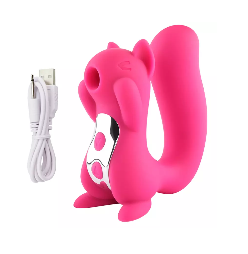 Vibrador Succionador Estimulador de Clitoris Recargable Punto G Silicona Ardilla