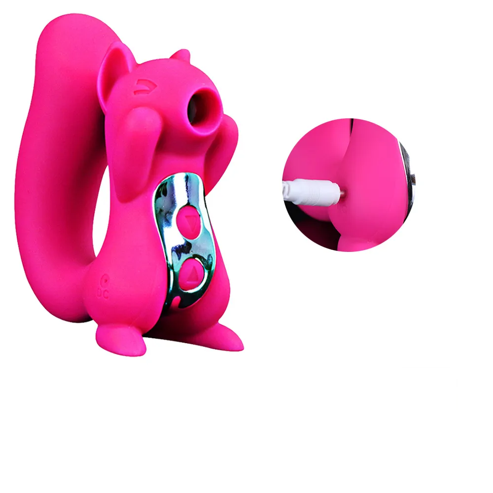 Vibrador Succionador Estimulador de Clitoris Recargable Punto G Silicona Ardilla