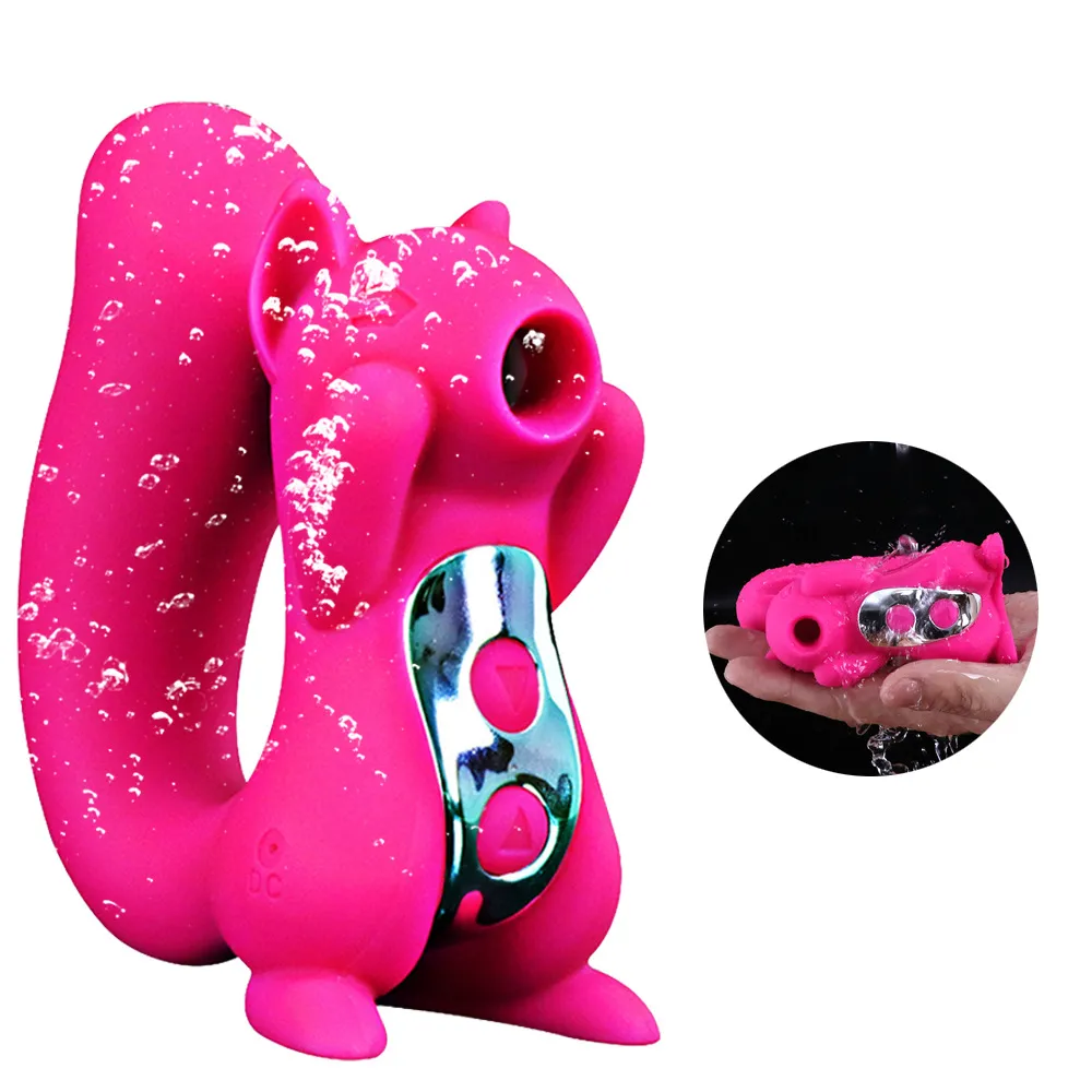 Vibrador Succionador Estimulador de Clitoris Recargable Punto G Silicona Ardilla