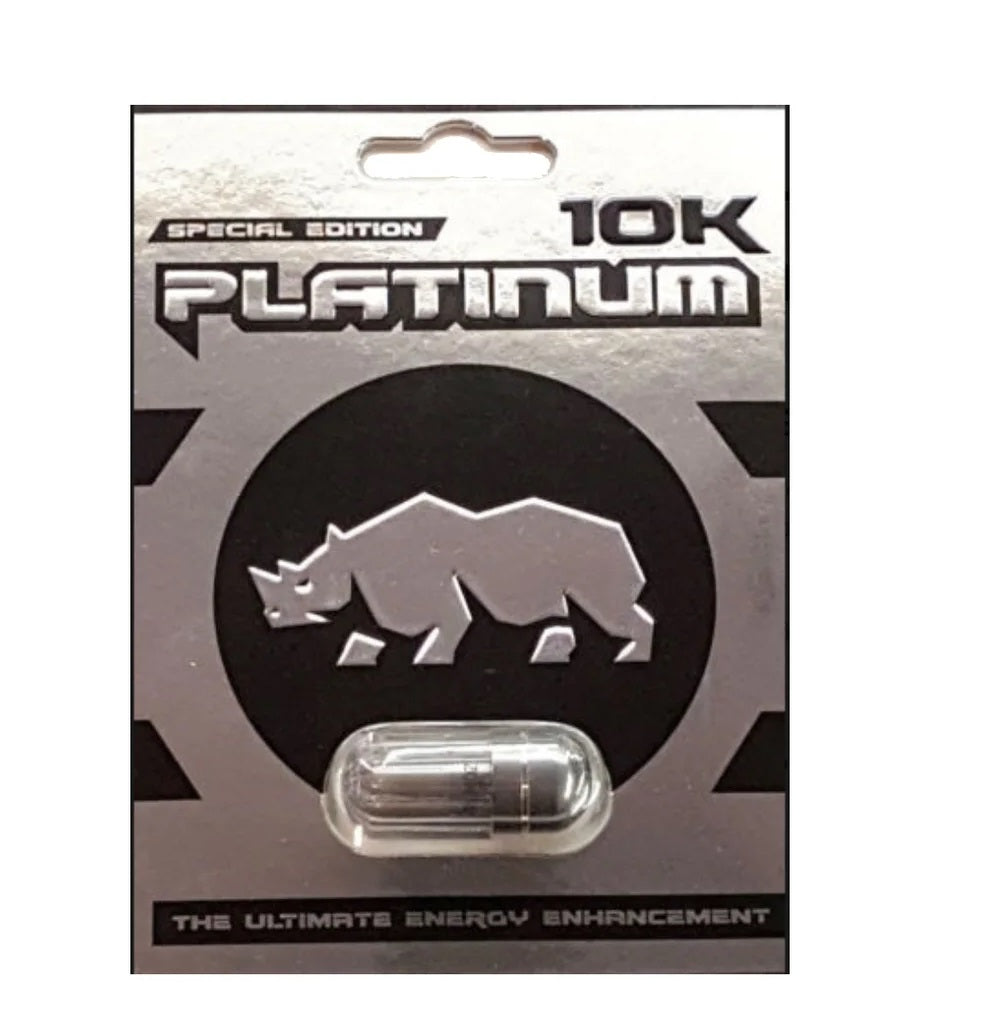 Rhino Platinum 10k(10000) 7 Days, Vigorizante Suplemento De Cápsulas De Energía Natural Para Hombres Machos