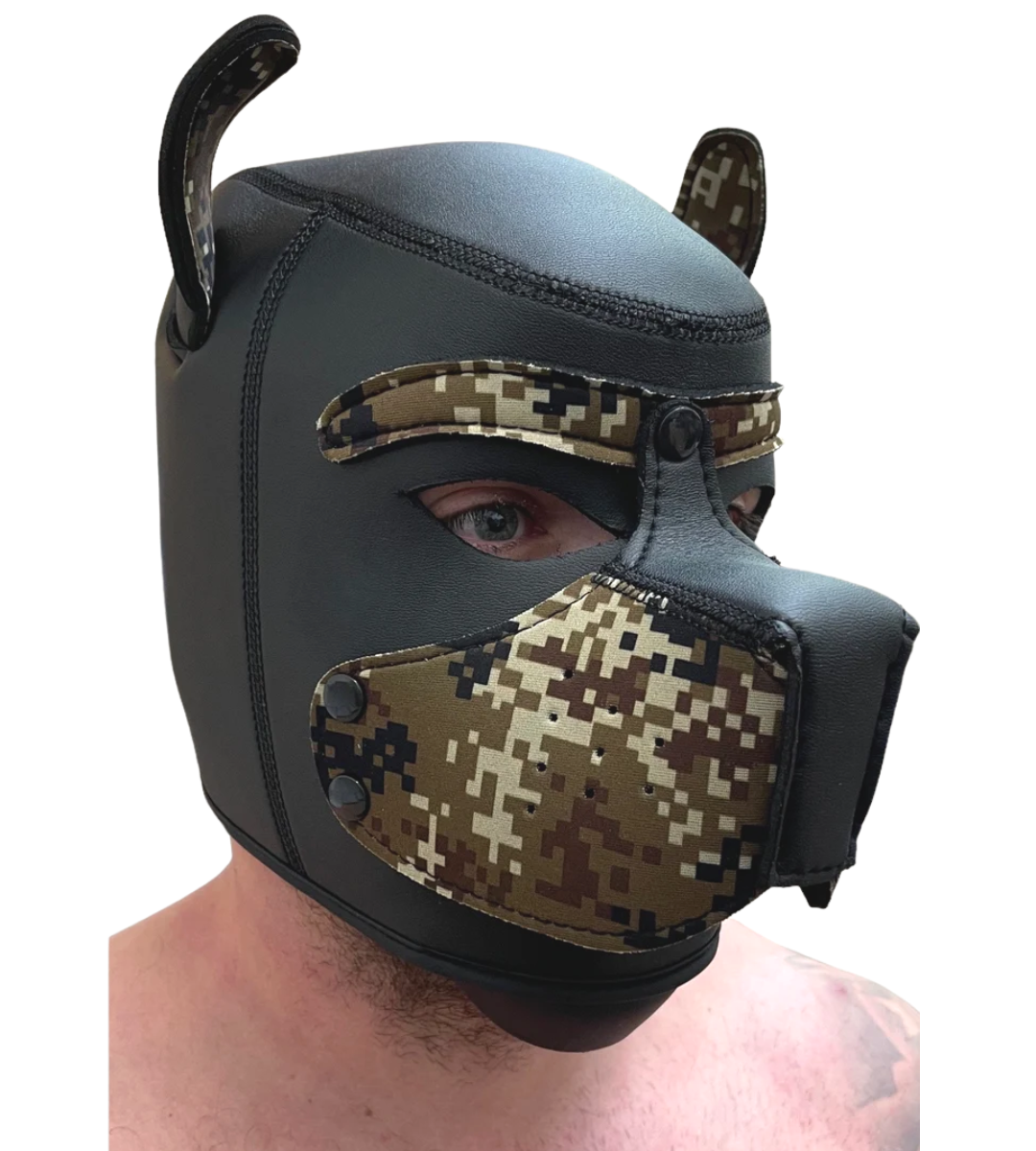 Mascara Perro De Neopreno Suave Disfraz De Perro Cosplay Gay Spike Neoprene Puppy Hood Black