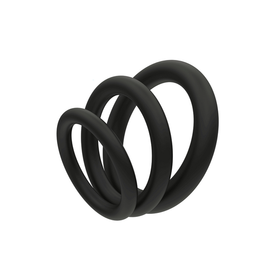 Anillo Pene Y Bolas Cock Ring Fuertes Erecciones Black Silicon Ring Set