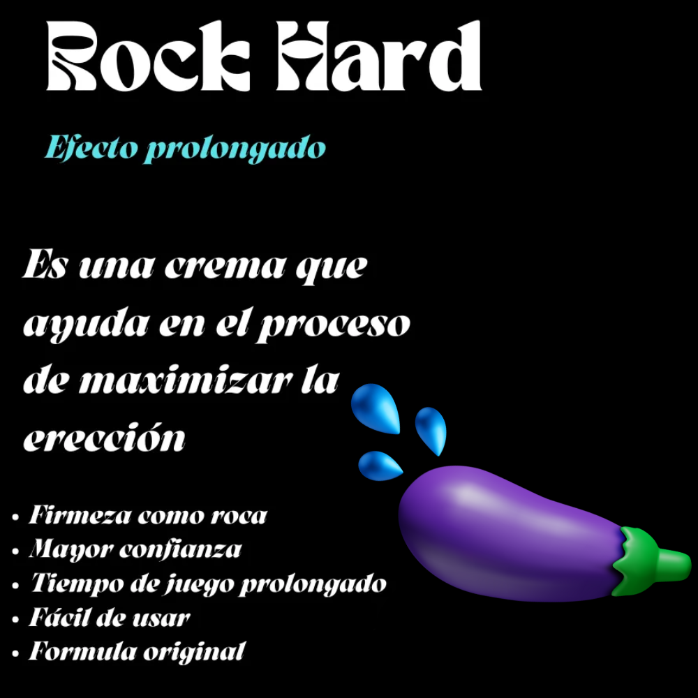 Lubricante Intimo Rock Hard Erection 10ml Crema Masculina Sin Sabor