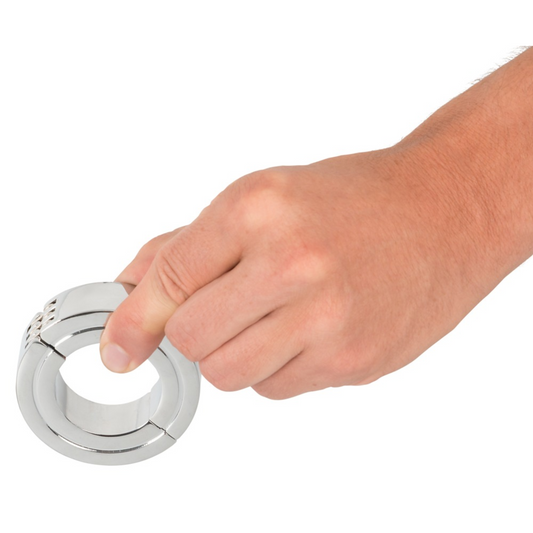 Anillo Pene Grande Grueso Metallic Cock Prolonga Erección Lockable Cock and Ball Ring