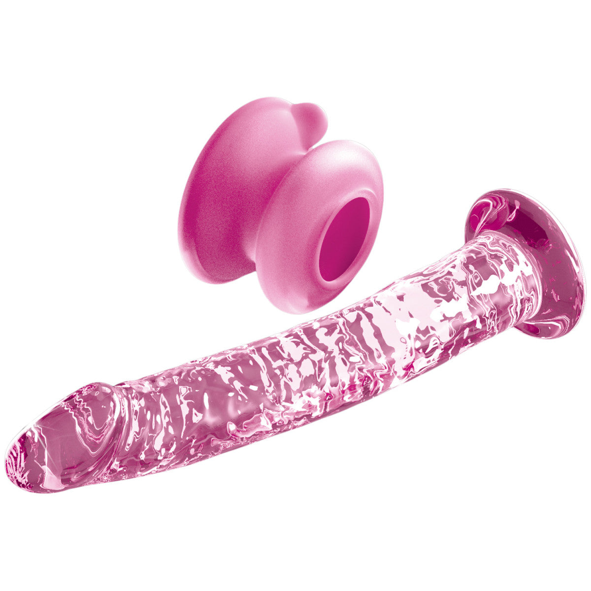 Hermoso Dildo Consolador Cristal Glass Pink Icicles no. 86