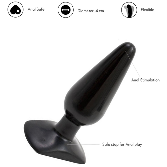 Plug Anal Mediano 13.5 X 4.5 Cm Negro Sexo Anal - Negro Being Fetish