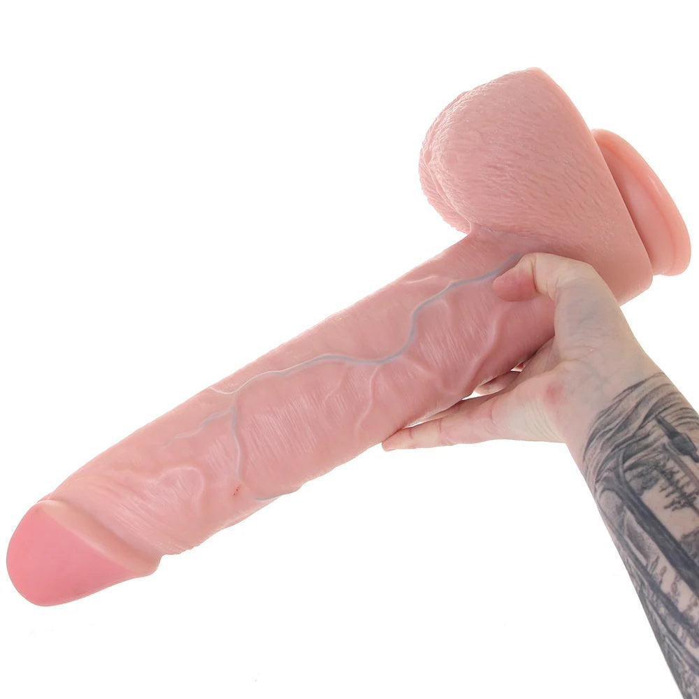 Dildo Pene 15 PuLG 38cm Grueso, Con Copa Succión Real Rock 15 Inch Extra Long Ballsy Dildo in Light