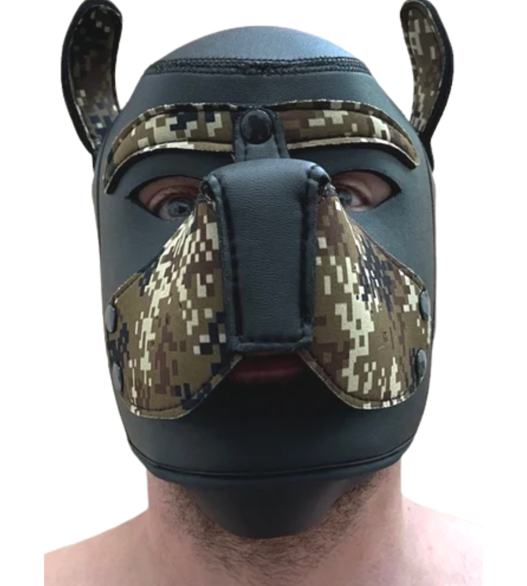 Mascara Perro De Neopreno Suave Disfraz De Perro Cosplay Gay Spike Neoprene Puppy Hood Black