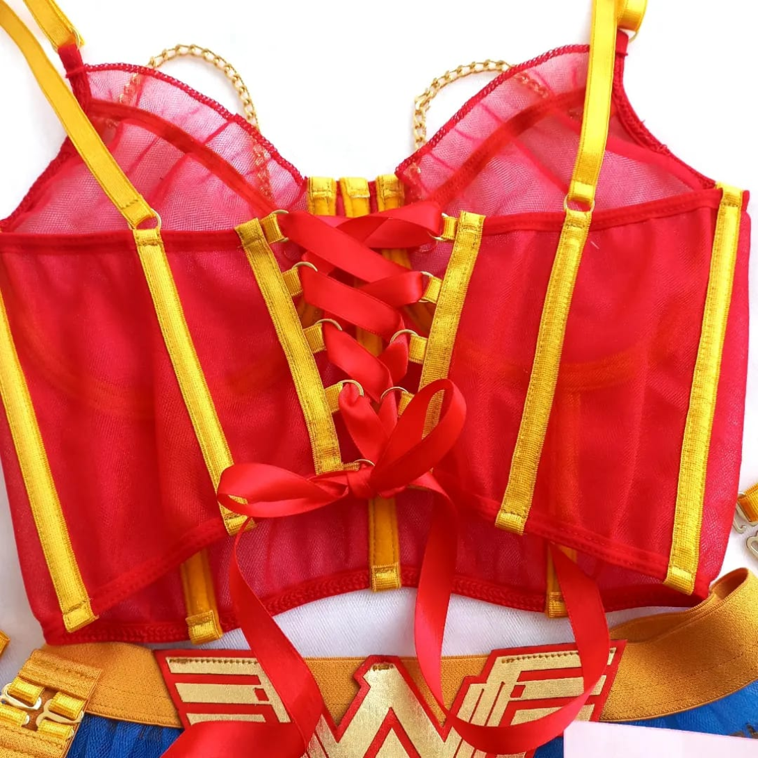 LencerÍa Mujer Princesas Conjunto Baby Doll Calidad Premium Rojo Maravilla