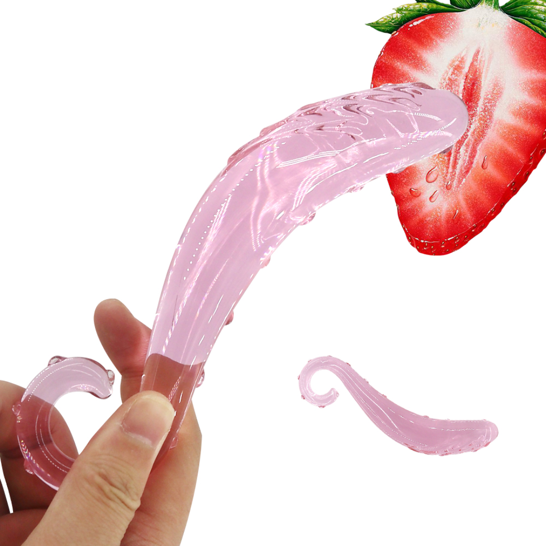 Dildo Consolador Vaginal Crystal Glass Dildo Seahorse Pink
