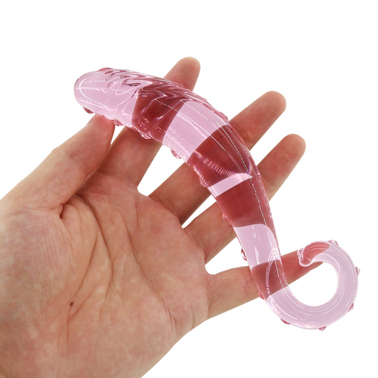 Dildo Consolador Vaginal Crystal Glass Dildo Seahorse Pink