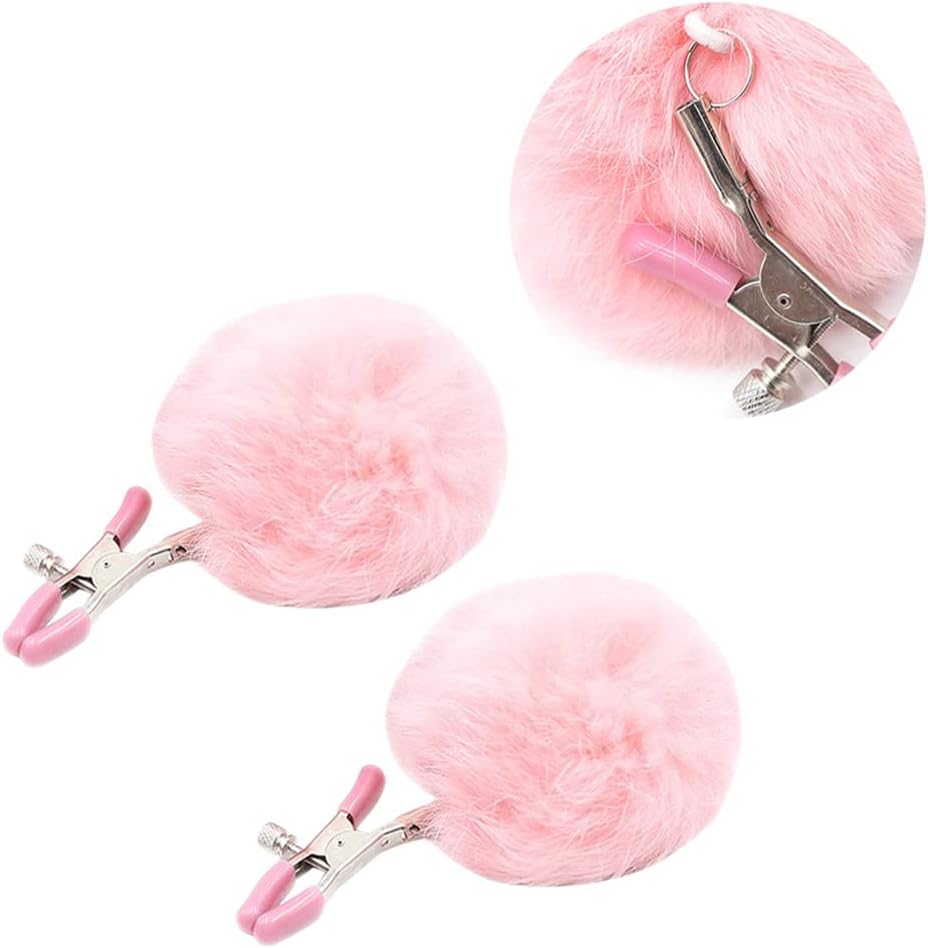Pinzas Para Pezones Bdsm Sexy Con Pezonera Nipple Pompón Set