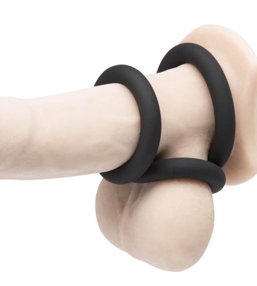 Anillo Pene Y Bolas Cock Ring Fuertes Erecciones Black Silicon Ring Set