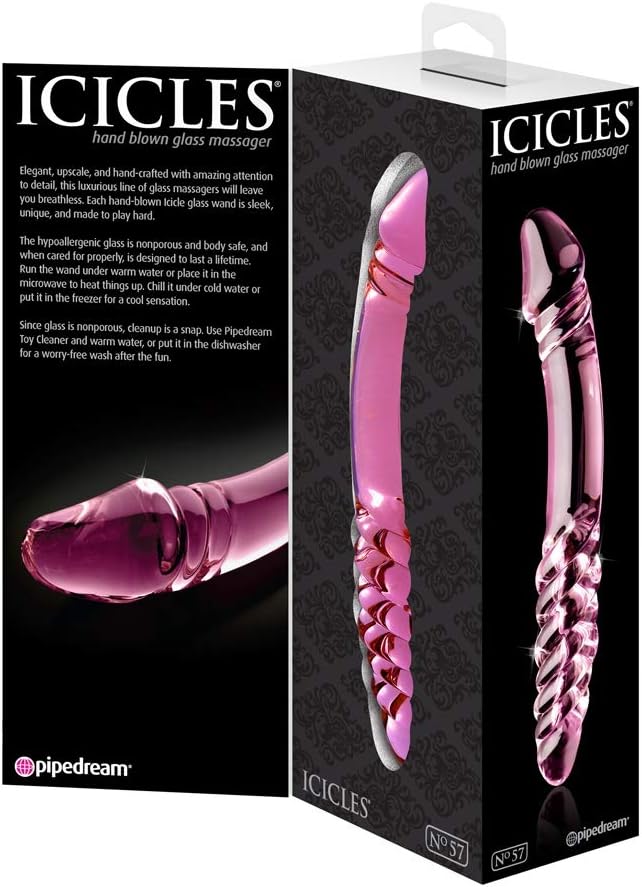 Dildo Consolador Cristal Estimulador Vaginal Icicles No. 57 Pink