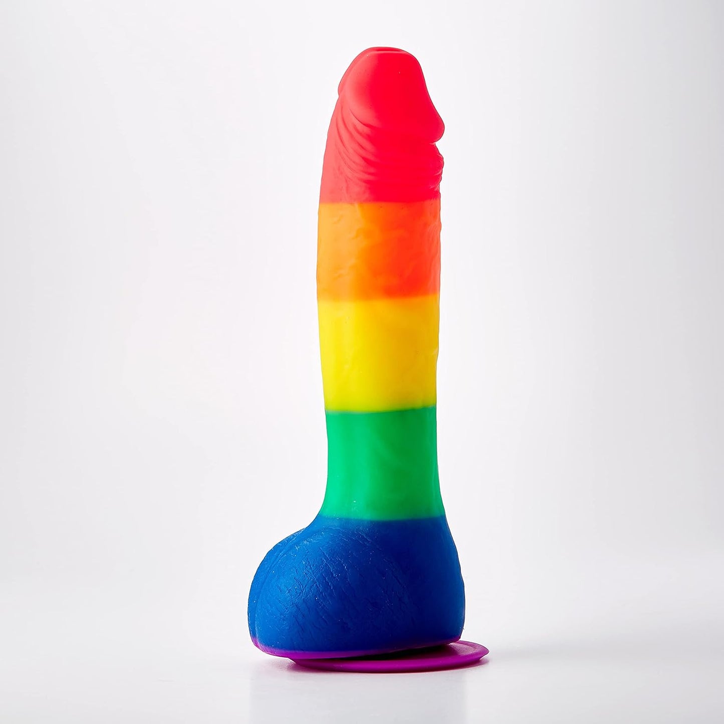 Dildo 20cm Consolador Suave Flexible Anal Vaginal Colours Pride Edition 8 Inch Silicone Dildo in Rainbow