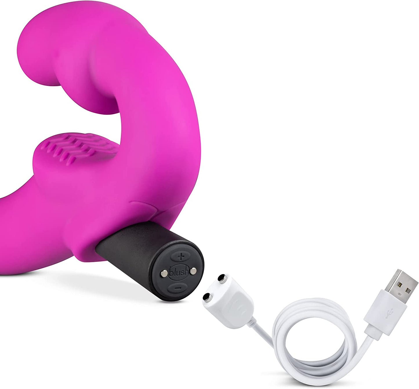 Vibrador Lesbico Dildo Strapless Strap-on Silicone Temptasia - Estella - Strapless Silicone Dildo - Pink 15cm