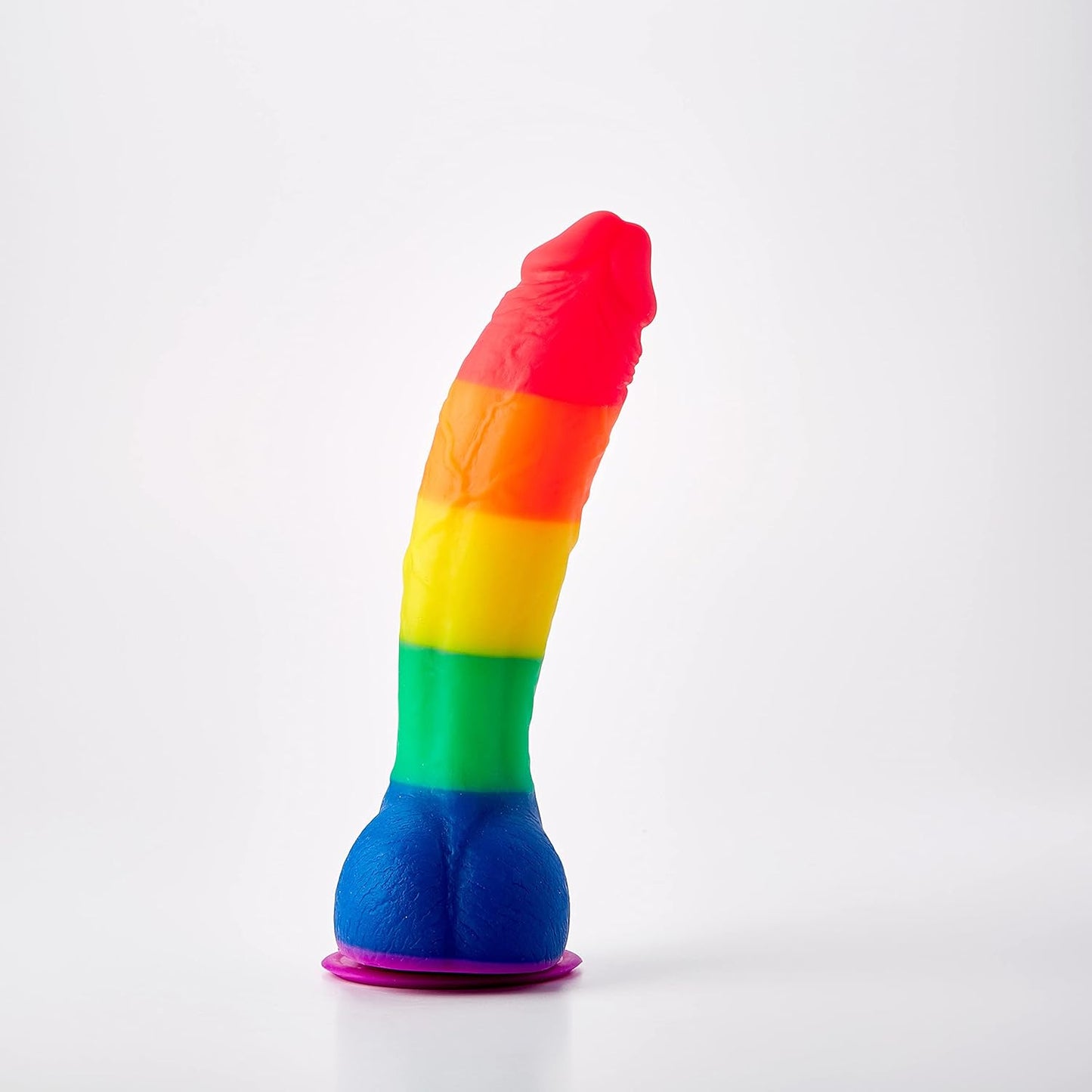 Dildo 20cm Consolador Suave Flexible Anal Vaginal Colours Pride Edition 8 Inch Silicone Dildo in Rainbow
