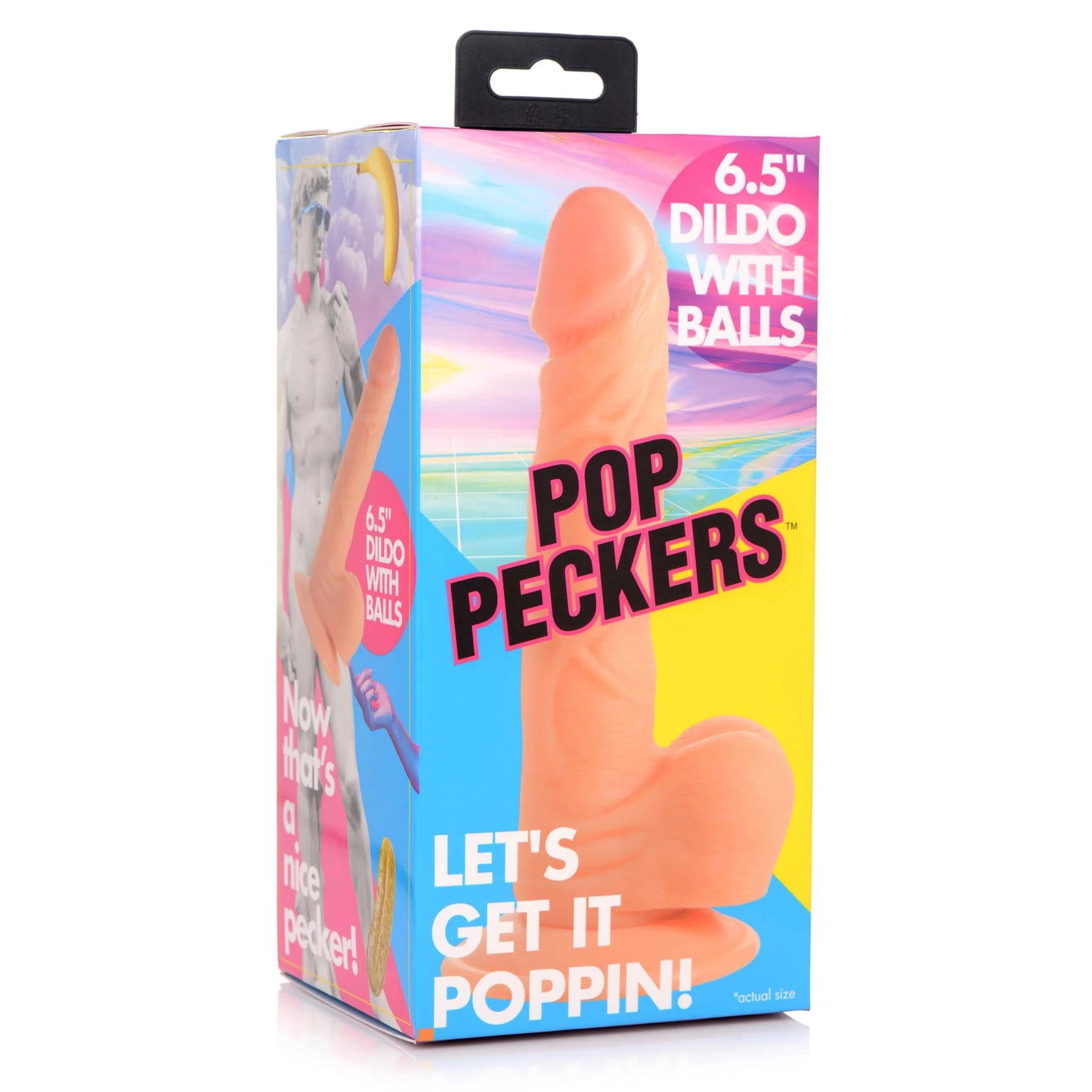 Dildo Consolador Principiantes 16cm Unisex Pop Pecker 6.5 Inch Dildo With Balls - light
