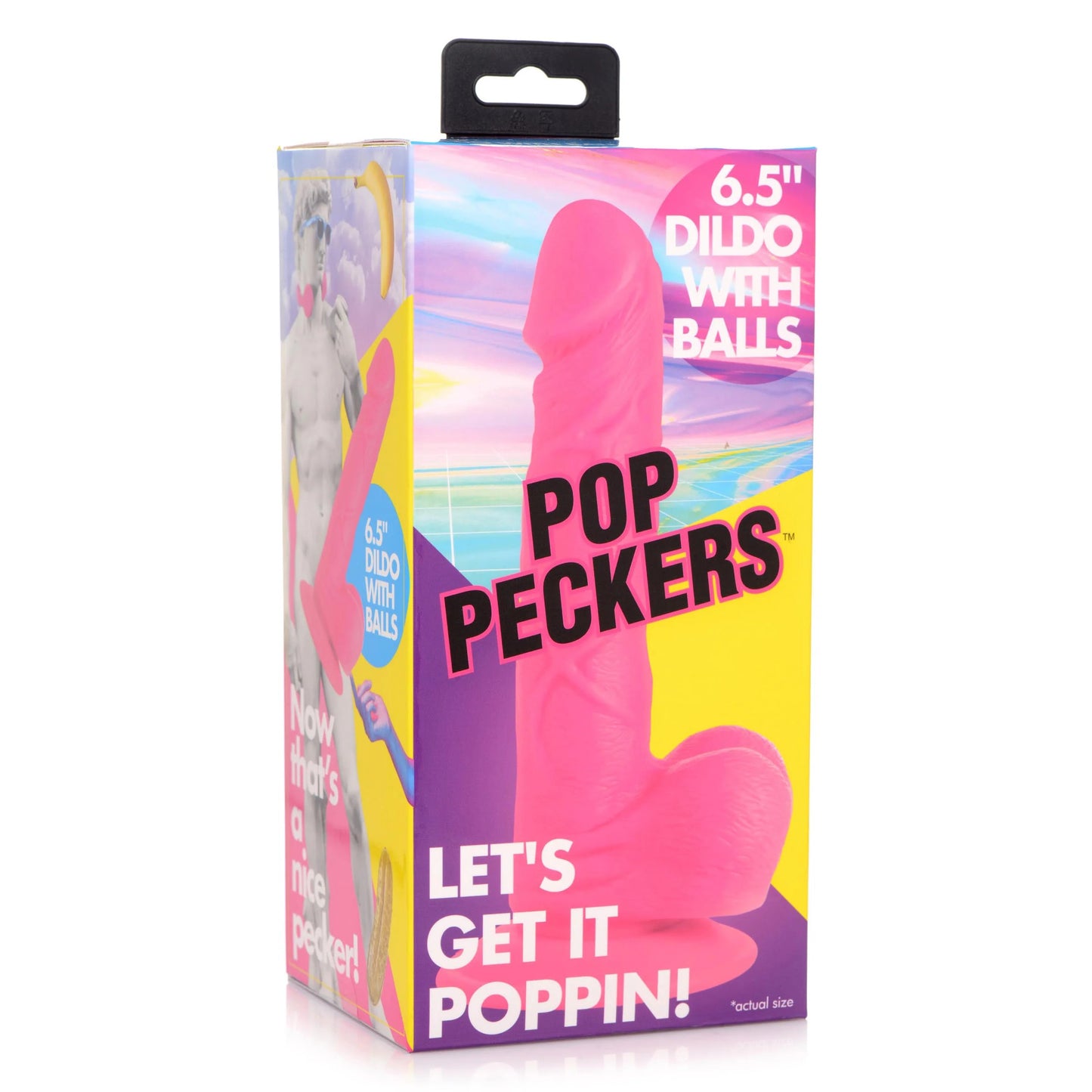 Dildo Consolador Principiantes 16cm Unisex Pop Pecker 6.5 Inch Dildo With Balls - Pink