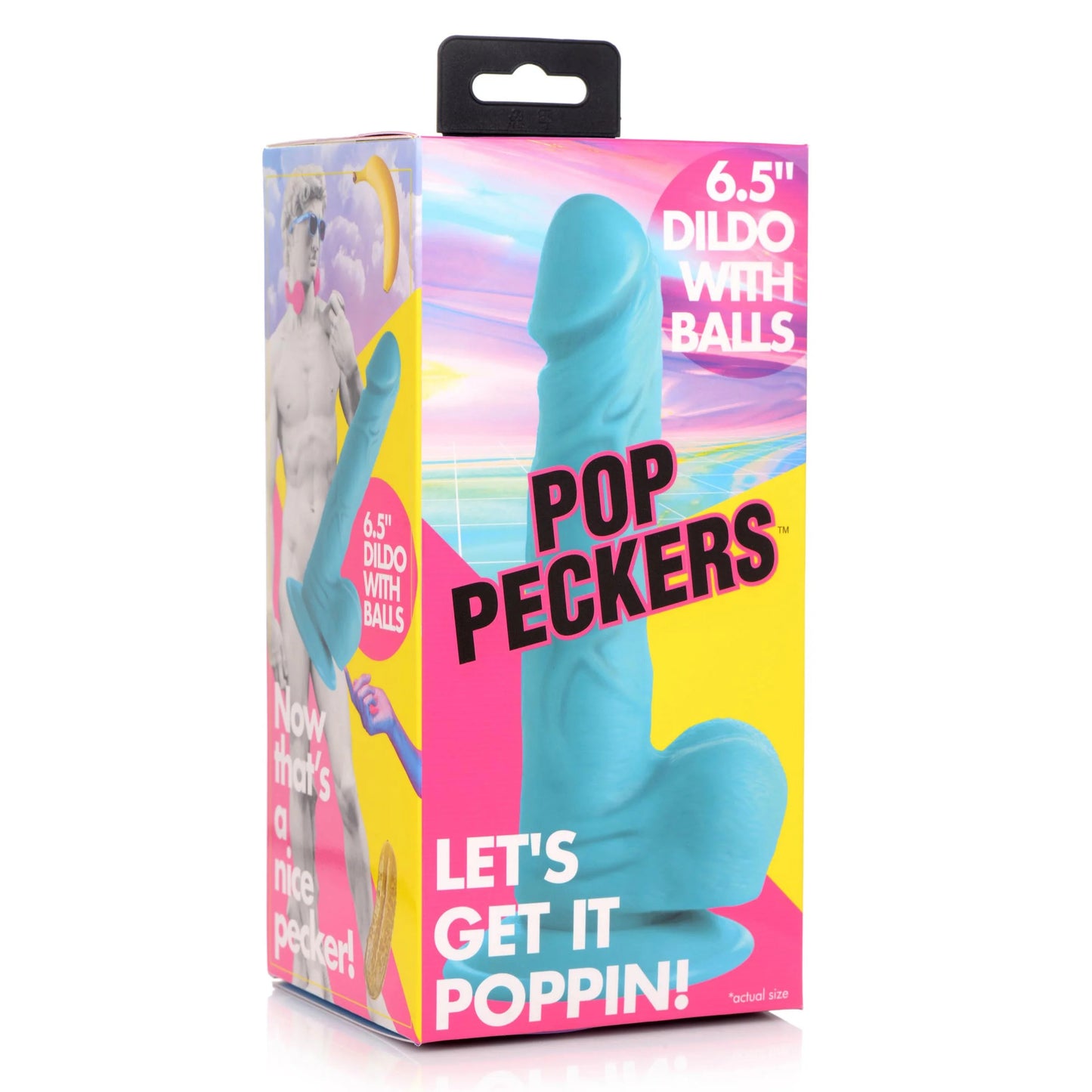 Dildo Consolador Principiantes 16cm Unisex Pop Pecker 6.5 Inch Dildo With Balls - Blue