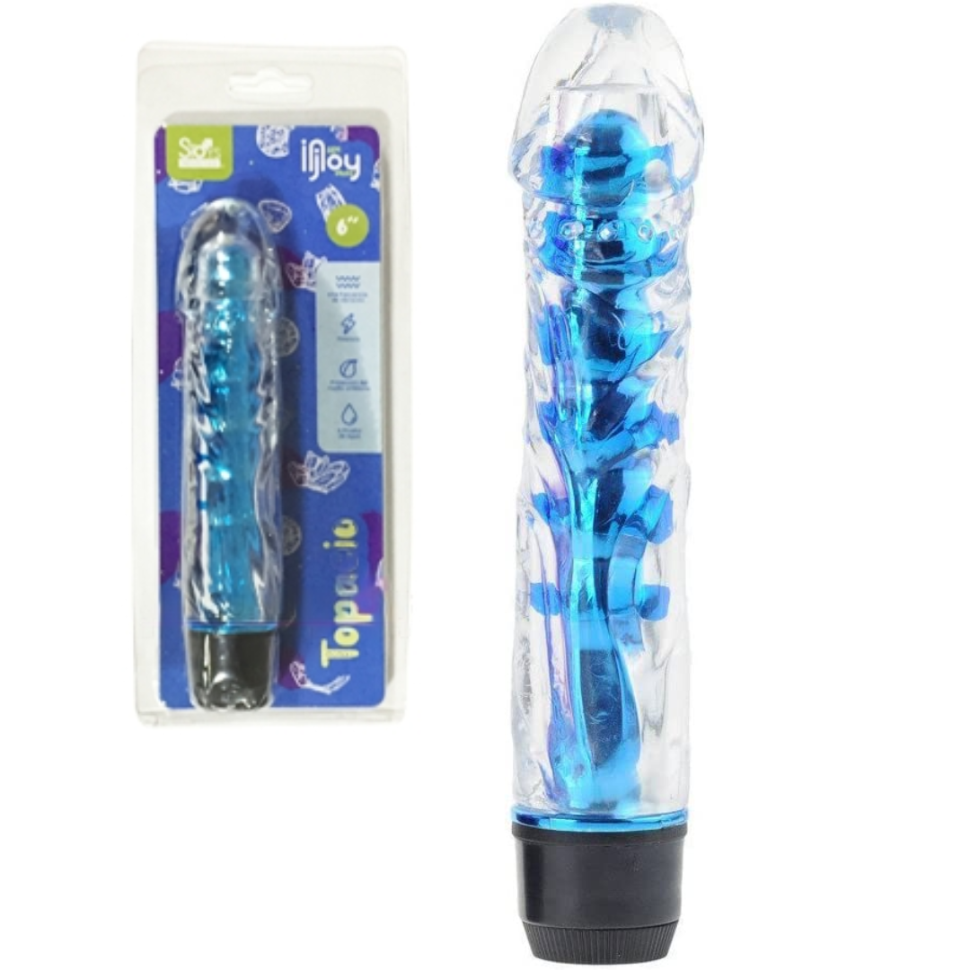 Consolador Potente Dildo Vibrador Multi-speed Jelly Flexible Injoy