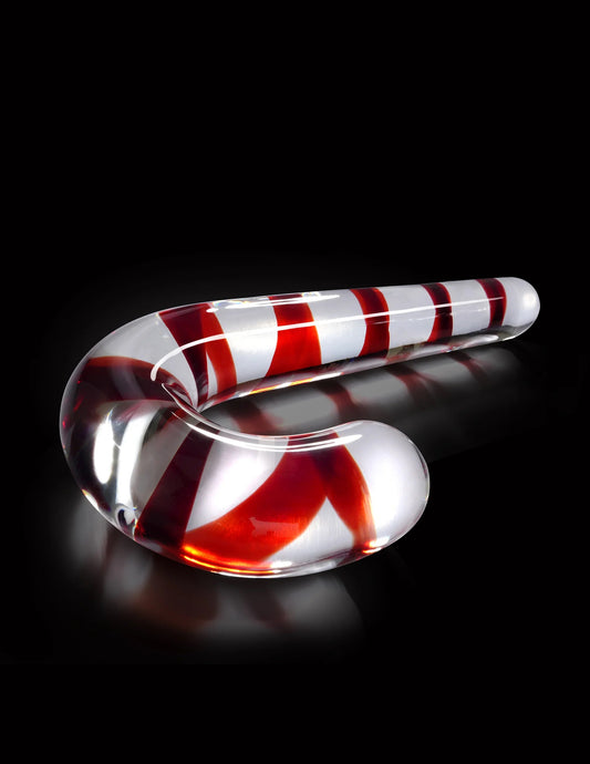 Hermoso Dildo Consolador Cristal Estimulador Anal Consolador No. 59 Candy Cane De Icicles
