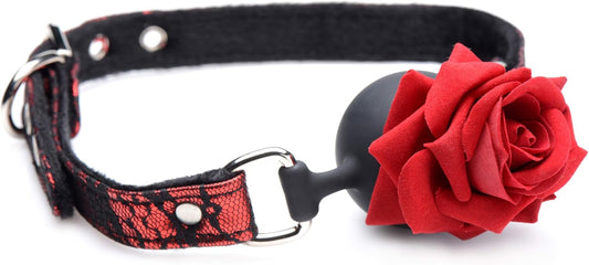Mordaza Bola Ajustable Bdsm Boundage Sumisión Silicone Ball Gag with Rose