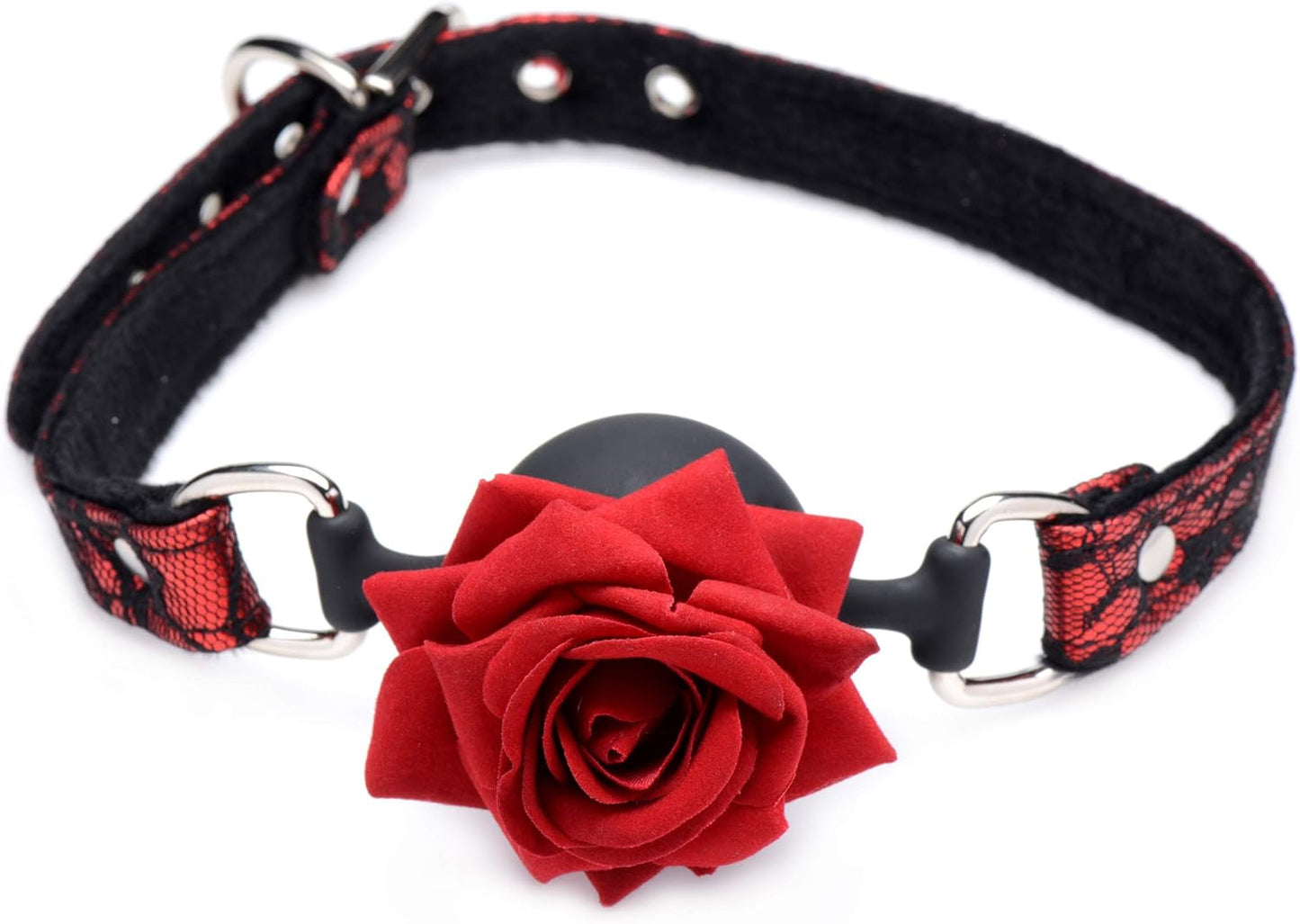 Mordaza Bola Ajustable Bdsm Boundage Sumisión Silicone Ball Gag with Rose