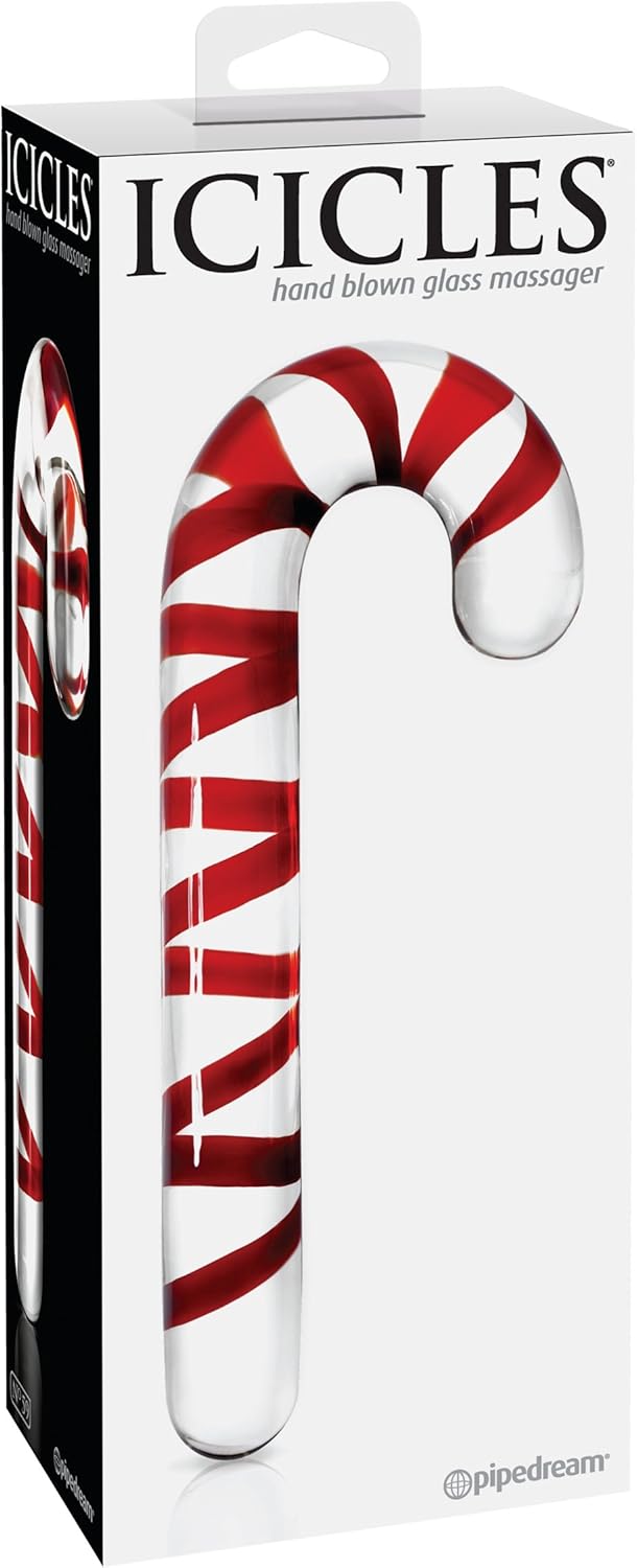 Hermoso Dildo Consolador Cristal Estimulador Anal Consolador No. 59 Candy Cane De Icicles