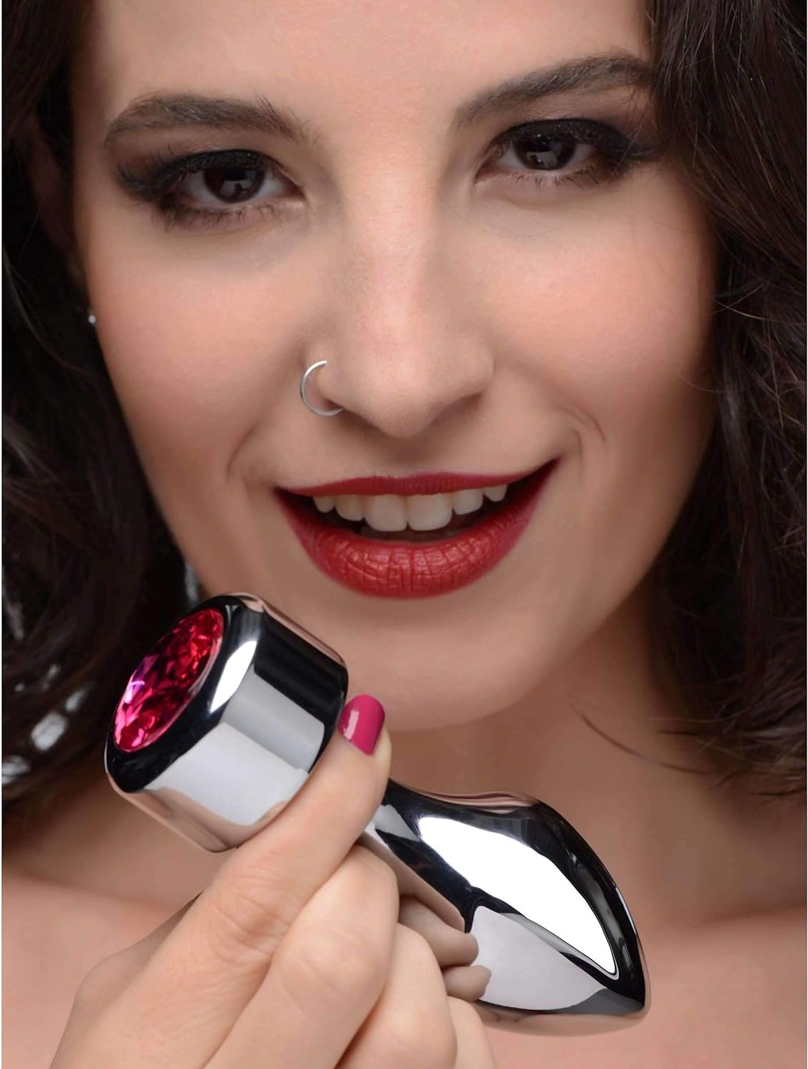 Grande Placer Plug Hot Pink Gem Weighted Anal Plug Dilatador