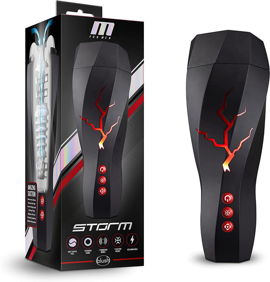 Masturbador Vibracion con Succion De Lujo M For Men - Storm - White