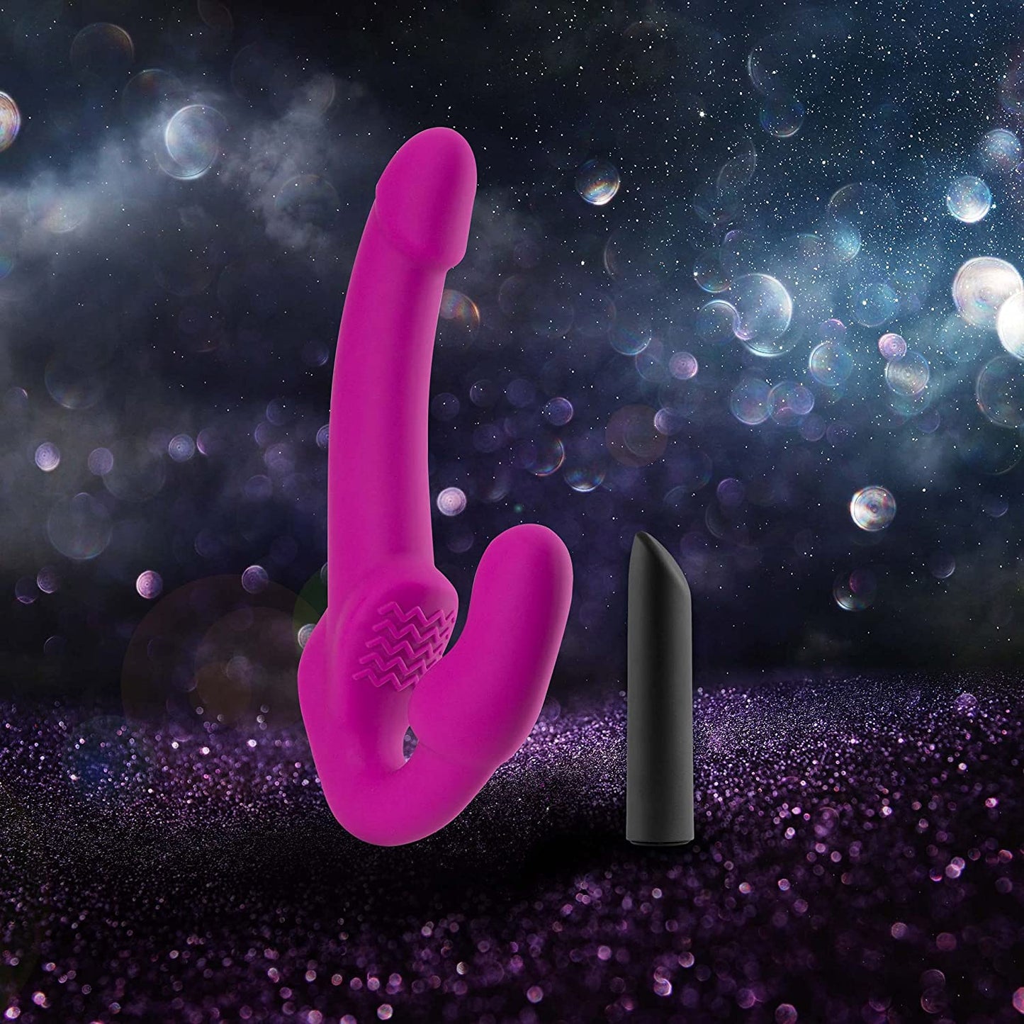 Vibrador Lesbico Dildo Strapless Strap-on Silicone Temptasia - Estella - Strapless Silicone Dildo - Pink 15cm