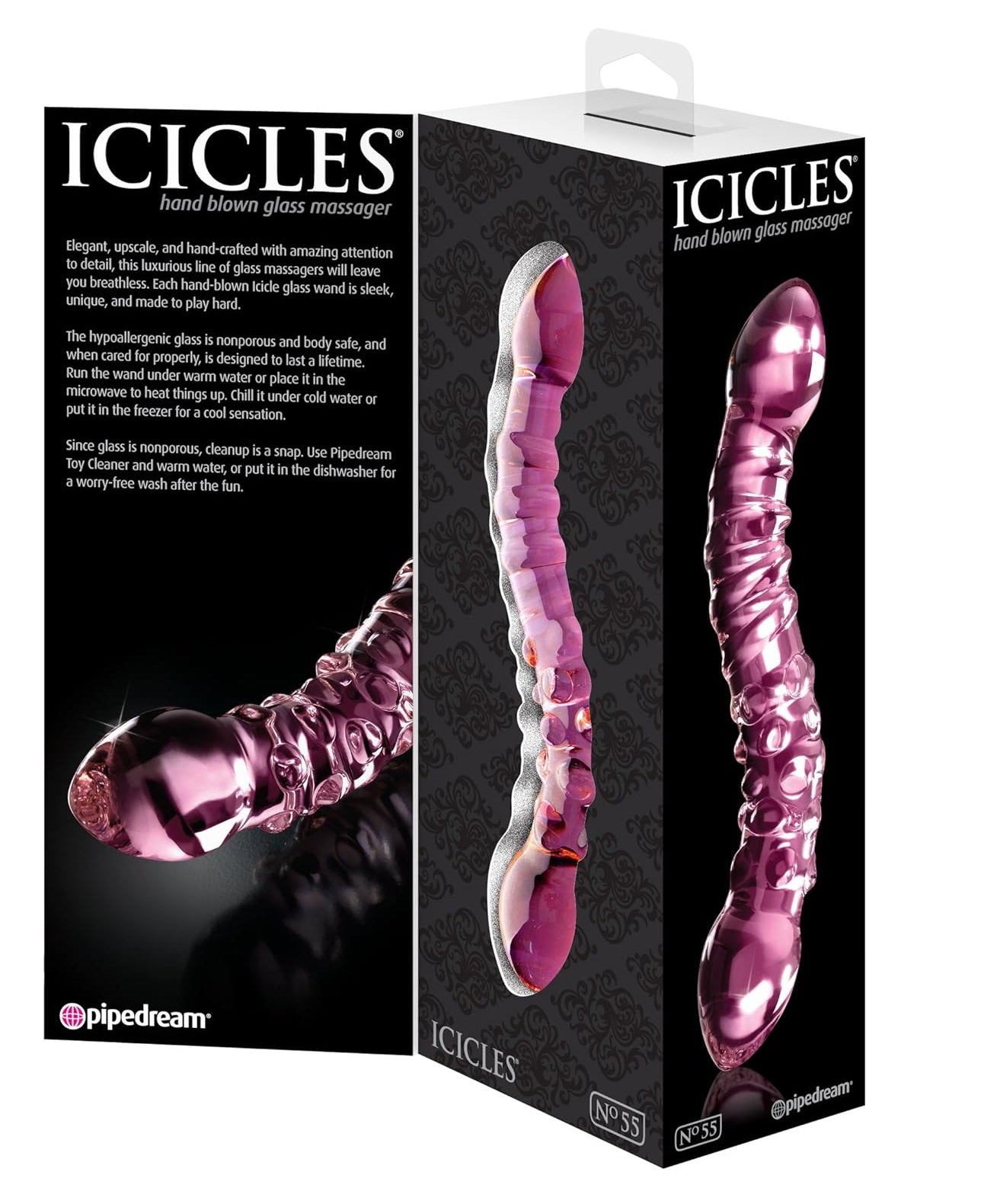 Dildo Consolador Cristal Icicles 55 Estimulador Vaginal Anal