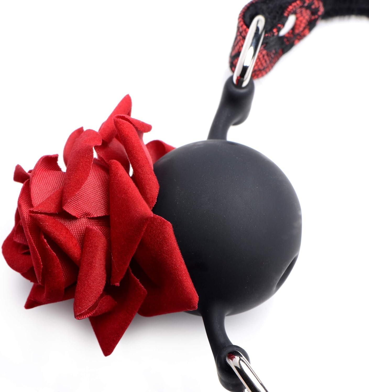 Mordaza Bola Ajustable Bdsm Boundage Sumisión Silicone Ball Gag with Rose