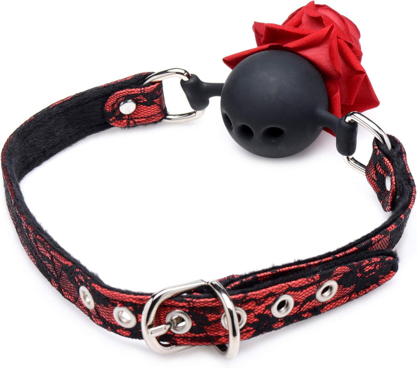 Mordaza Bola Ajustable Bdsm Boundage Sumisión Silicone Ball Gag with Rose