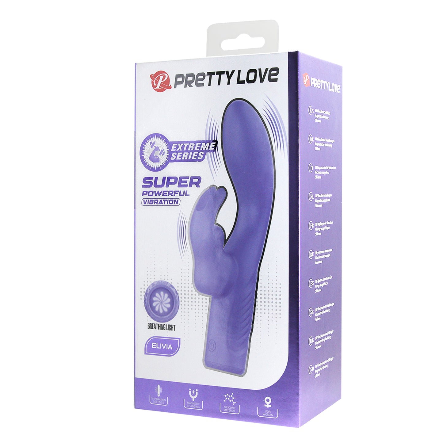 Potente Vibrador Recargable Pretty Love Elivia Rabbit Vibrator - Purple