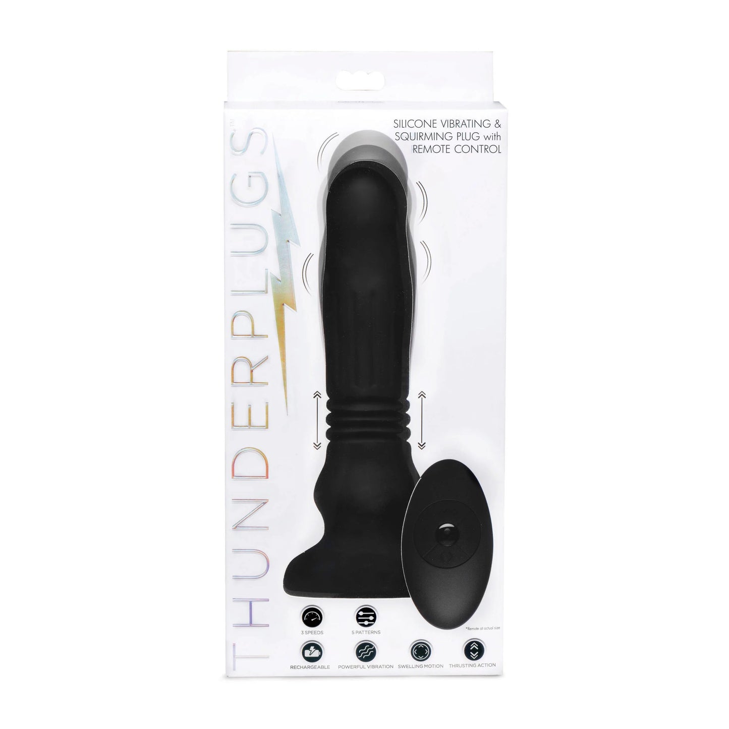 Vibrador Control R, Vibracion Y Empuje Thrusting Plug Anal Silicone Swelling and Thrusting Plug with Remote Control
