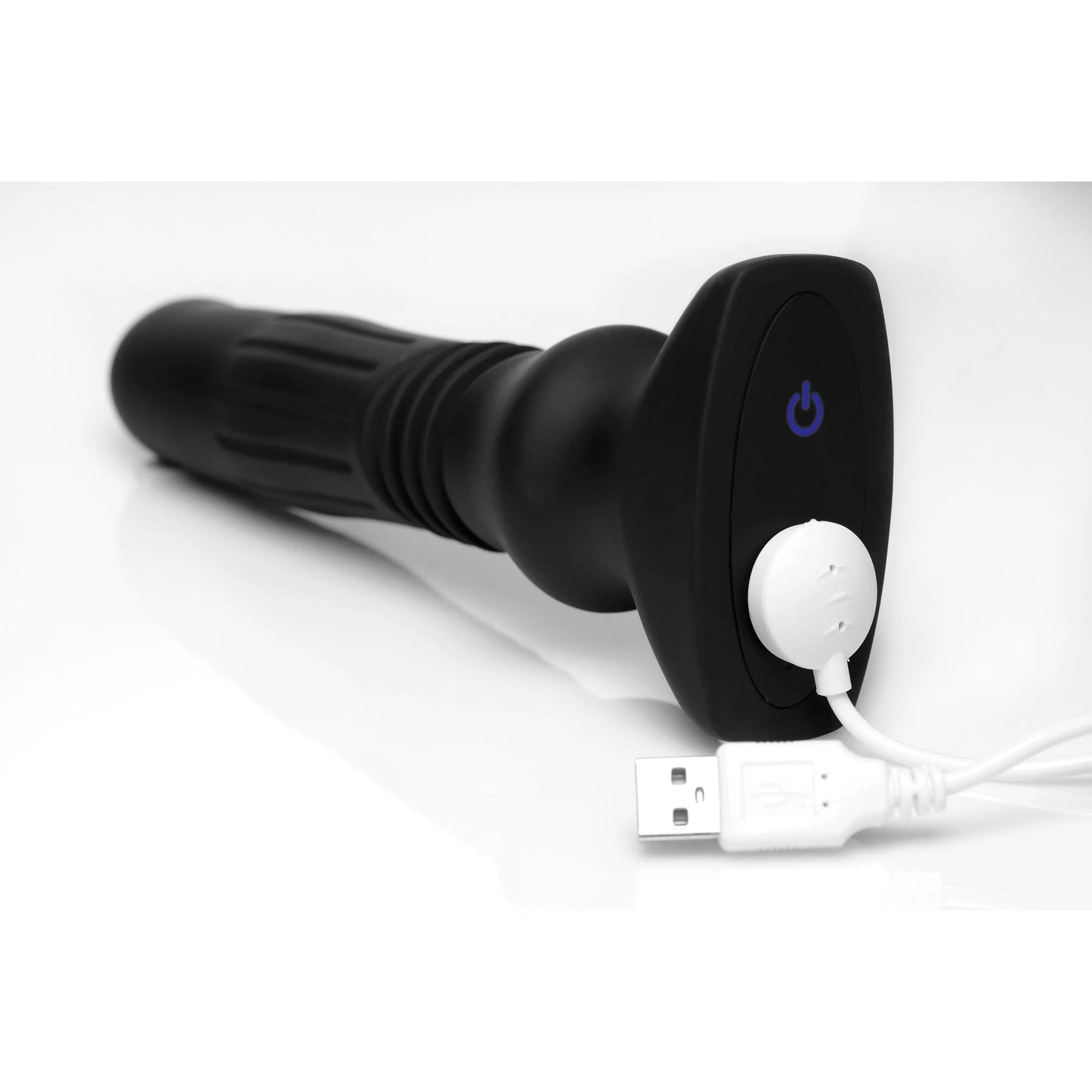 Vibrador Control R, Vibracion Y Empuje Thrusting Plug Anal Silicone Swelling and Thrusting Plug with Remote Control
