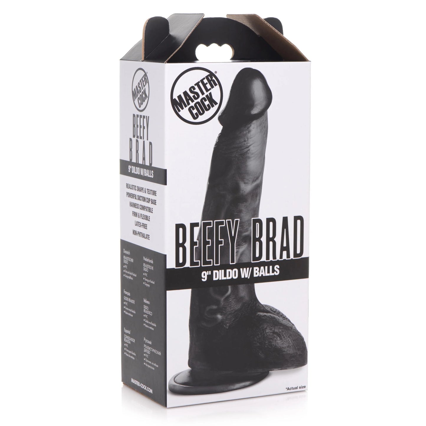 Dildo Negro 22cm Grande Grueso Erecto Consolador Beefy Brad