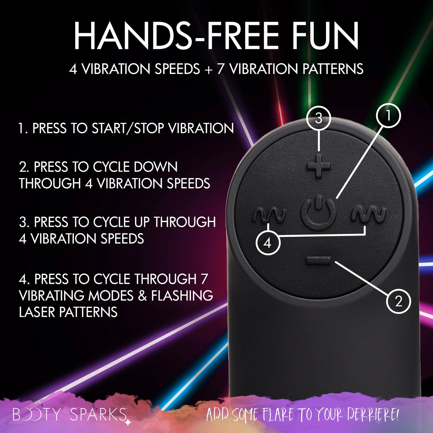 Plug Anal Vibrador Recargable Control Luz Laser Fuck Me Medium Anal Plug W- Remote Control