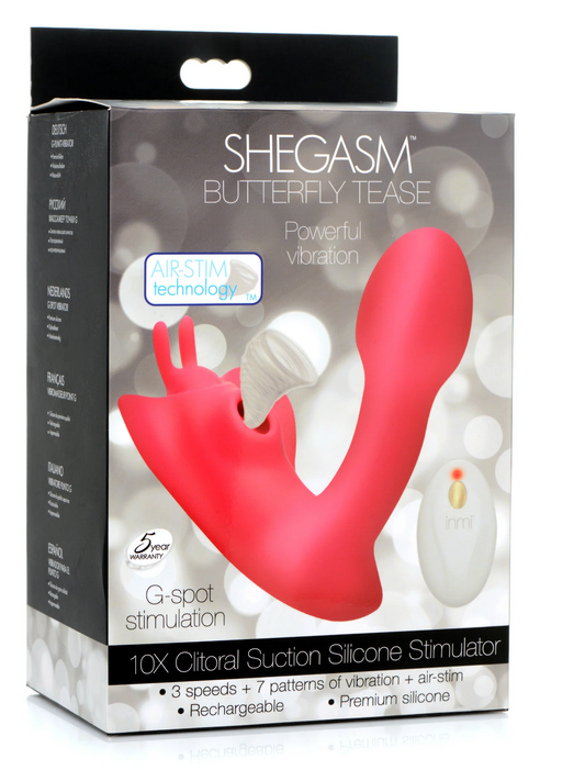Vibrador Succionador Clitoris Estimulador Vaginal Butterfly Tease 10x Clitoral Suction Silicone Stimulator