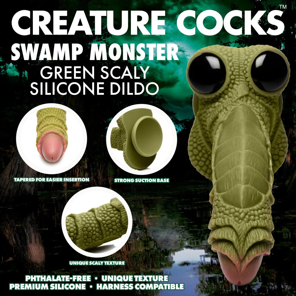 Dildo Consolador Silicona Creature Cocks 18cm Realista Verde SWAMP MONSTER GREEN SCALY SILICONE DILDO