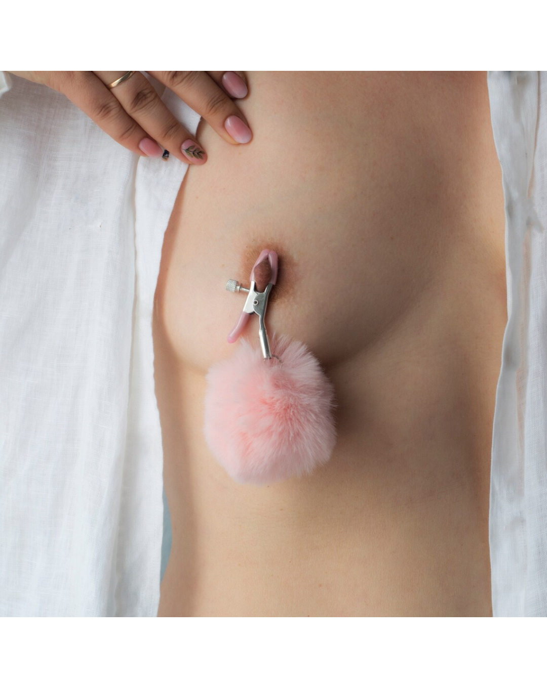Pinzas Para Pezones Bdsm Sexy Con Pezonera Nipple Pompón Set