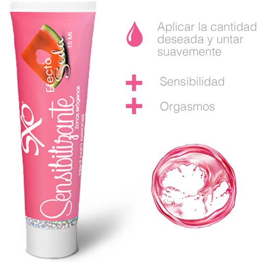 Lubricante Sensibilizante Sxo Sabor Sandia Efecto Seda Femenino Lube Vaginal