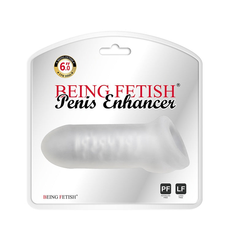 Funda Extensión Pene Mas Grande Textura Ultra Estimulante Transparente 6 inch