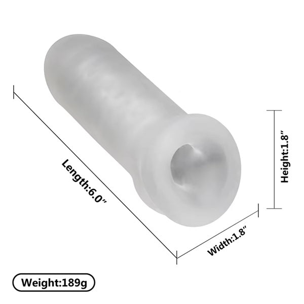 Funda Extensión Pene Mas Grande Textura Ultra Estimulante Transparente 6 inch