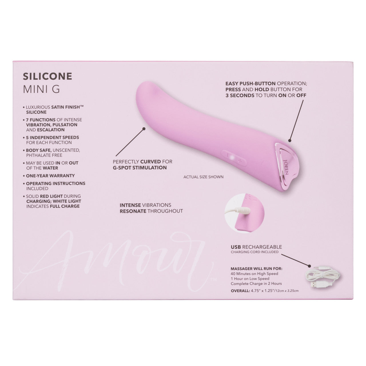 Potente Vibrador Bala Recargable Silicone Mini G Jopen