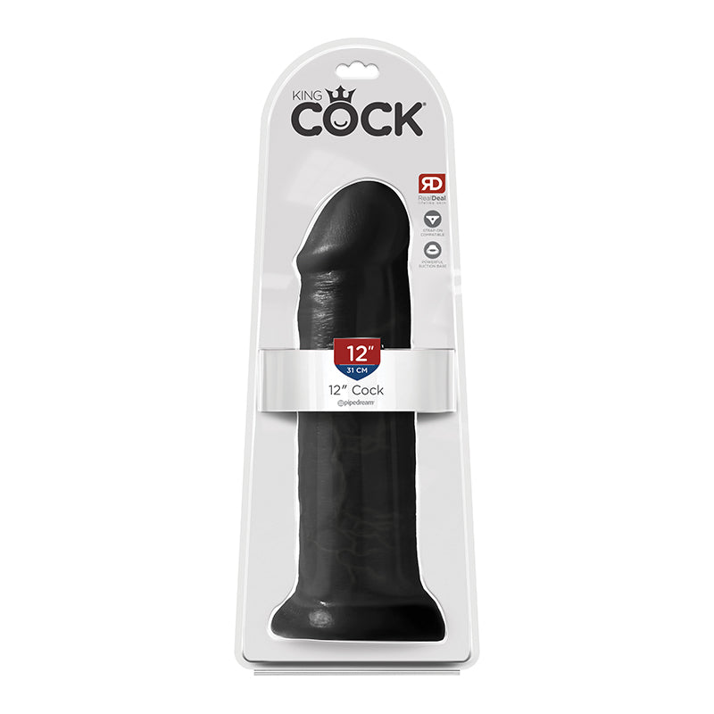 Dildo 30cm Consolador Negro Grueso Grande Inmenso King Cock 12 PuLG 30cm